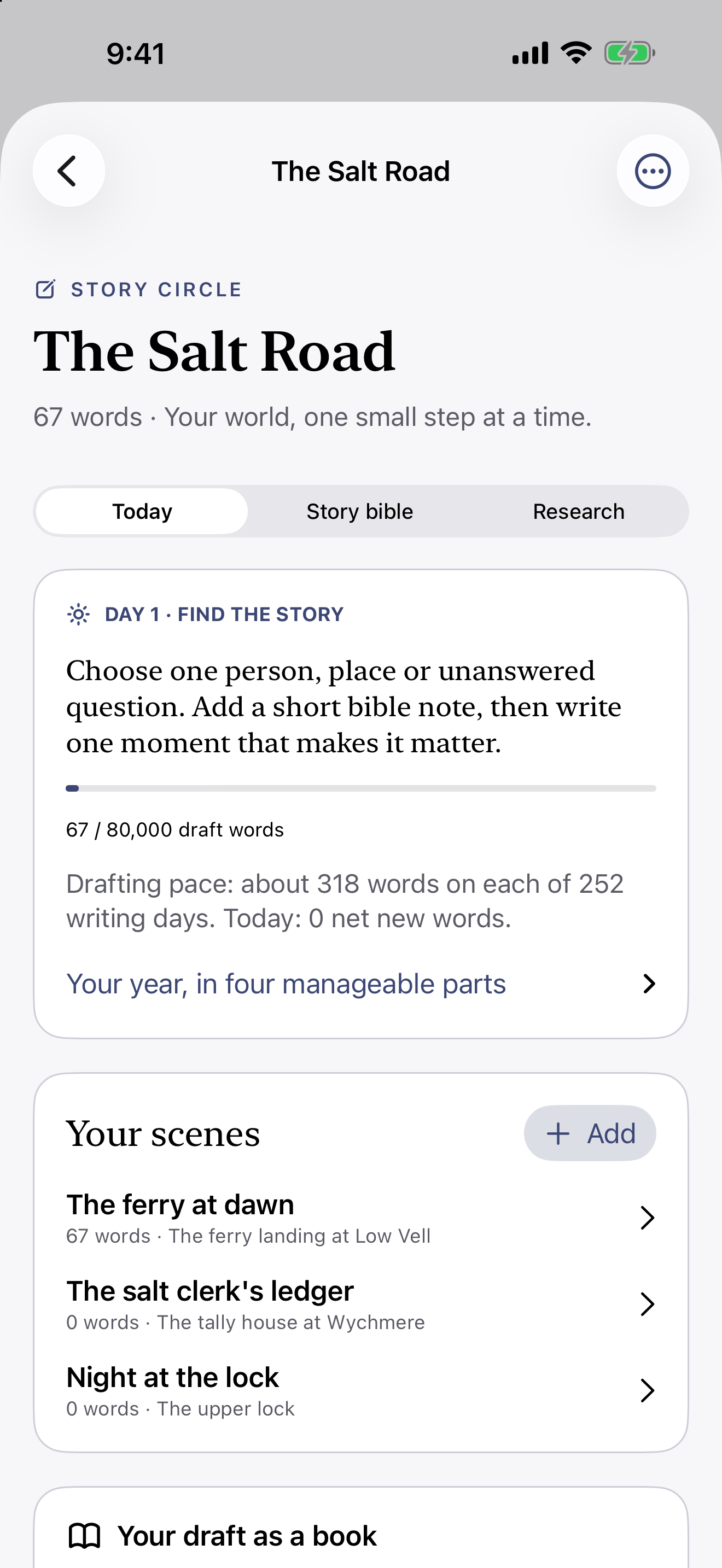 Keep a writer’s desk in Story Circle